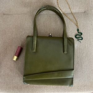 Berne of California vintage 1960s army green evening bag